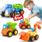 Kajgl - jouet bebe 1 an - 4 voiture enfant, camions jouet enfant 2 ans, voitures a friction 4wd cadeau ...