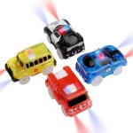 Kajgl - tracks cars, 4 pack circuit voiture enfant avec 5 flashs led, rail voiture jouet brille dans ... Kajgl - tracks cars, 4 pack circuit voiture enfant avec 5 flashs led, rail voiture jouet brille dans ...