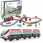 Kajgl - train electrique enfant 3 4 5 6 7 8 ans, jouet train circuit voiture electrique enfant, vhicules ...
