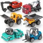 Kajgl - vehicules de chantier 6 pcs jouet camion voiture vhicule de construction nol anniversaire cadeau ...