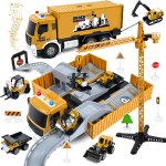 Kajgl - vhicule chantier jouet enfant, jouets de construction enfants, ensemble camions de chantier ...