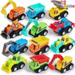 Kajgl - vhicules jouets a tirer de 12 pices, petite voiture enfant de 2 3 a 4 ans, petites voitures, ...