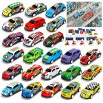 Kajgl - voiture enfant 24 pices petites voitures jouets en mtal avec barrage routier& tapis de jeu ...