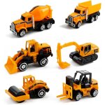 Kajgl - voiture jouet enfants, 6 pices voitures jouets chantier, mini tractopelle gteau dcoration, ...