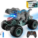 Kajgl - voiture telecommand enfant, dinosaure jouet tlcommand camion tout terrain avec lumires sonore, ...