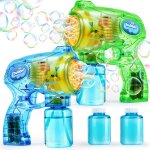 Kakyl - lot de 2 pistolets a bulles avec 2 solutions a bulles pour enfants, machine a bulles automatique, ... Kakyl - lot de 2 pistolets a bulles avec 2 solutions a bulles pour enfants, machine a bulles automatique, ...