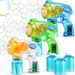 Kakyl - 3 pistolet a bulles machine a bulles savon automatique avec 3 solutions de bulles pour enfants, ... Kakyl - 3 pistolet a bulles machine a bulles savon automatique avec 3 solutions de bulles pour enfants, ...