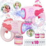 Kakyl - pistolet a bulle, 2 pices pques machine a bulle avec 2 bouteilles 10 emballers bulles de savon ...