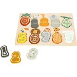 Kal - 11702 puzzle nombre a poser safari avec motifs d'animaux en bois, a partir de 12 mois, marron (brown) ...