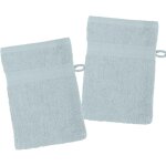 Kal - - lot de 2 gants de toilette - taille 15x21 cm - 100% coton bio - couleur ciel - modle lagune ...