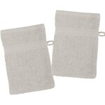Kal - - lot de 2 gants de toilette - taille 15x21 cm - 100% coton bio - couleur lin - modle lagune - ...