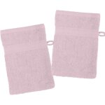 Kal - - lot de 2 gants de toilette - taille 15x21 cm - 100% coton bio - couleur poudre - modle lagune ...