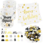 Kal - lot de 20 serviettes d'anniversaire + 10 photophores pour dcoration de table d'anniversaire + ...