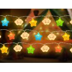 Kal - 3m chane lumineuse etoile nuage enfants, 20 led lumineuses decoration chambre pour enfant, guirlande ...