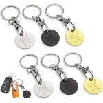 Kal - lot de 6 jetons de chariot de courses, jeton de caddie en mtal, jeton de caddie amovible, porte ...
