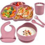 Kal - assiette bb set coffret repas bebe avec ventouse assiette bol bavoir cuillere fourchette tasse ...
