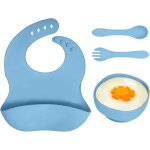 Kal - assiette bb, assiette en silicone pour bb, lot de 4, coffrets repas bebe silicone, enfant set ...