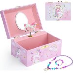 Kal - bote a bijoux musicale pour filles avec ensemble de bijoux licorne, bote a bijoux pour enfants ...