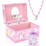 Kal - bote a bijoux musicale pour filles avec ensemble de bijoux licorne, bote a bijoux pour enfants ...