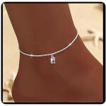 Kal - bracelets de cheville d't pour femme avec croix en cristal et c?ur