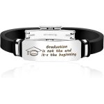 Kal - bracelet de remise de diplme personnalisable acier inoxydable avec symbole de toque & la remise ...