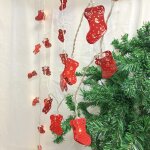 Kal - chaussette de nol dcorative en mtal, guirlande lumineuse a piles pour chambre a coucher, mariage, ...