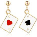 Kal - coeurs de poker hypoallergéniques uniques et drôles plaqués or 18 carats et cartes a jouer as de ... Kal - coeurs de poker hypoallergéniques uniques et drôles plaqués or 18 carats et cartes a jouer as de ...