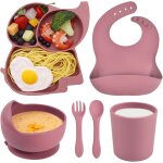 Kal - coffret repas bb 6 pices assiette compartiment avec ventouse bol fourche cuillre bavoir et ...