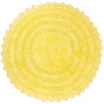 Kal - collection crochet - tapis de bain réversible, rond, 70 cm de diamètre, jaune Kal - collection crochet - tapis de bain réversible, rond, 70 cm de diamètre, jaune