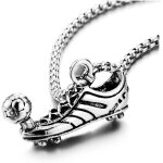 Kal - collier chaussure de foot pour homme, crampon 3d avec ballon, chane en acier inoxydable thme ...