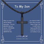 Kal - colliers a pendentifs en forme de croix pour hommes cadeau pour fils cadeau de pques chrtien ...