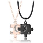 Kal - collier puzzle ame soeur, cadeau romantique pour couple homme femme il elle, 2 colliers d'amour ...