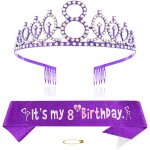 Kal - diadème violet pour 8e anniversaire - diadème en cristal - décorations d'anniversaire - kit de ... Kal - diadème violet pour 8e anniversaire - diadème en cristal - décorations d'anniversaire - kit de ...