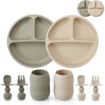 Kal - ensemble d'alimentation pour bébé en silicone lot de 2 plaques ventouses divisées en silicone et ... Kal - ensemble d'alimentation pour bébé en silicone lot de 2 plaques ventouses divisées en silicone et ...