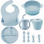 Kal - ensemble d'alimentation en silicone 9 pices fournitures de sevrage led pour bb assiettes a ventouse ...