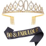 Kal - ensemble diadème noir doré et strass - cadeau d'anniversaire pour femme - décoration de fête d'anniversa ... Kal - ensemble diadème noir doré et strass - cadeau d'anniversaire pour femme - décoration de fête d'anniversa ...