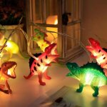Kal - guirlande lumineuse 10 led dinosaure fonctionne sur piles 1, 5 m lumire fantastique pour chambre ...