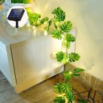 Kal - guirlande lumineuse a 20 led - dcoration jungle - feuilles de monstera tropicales avec lumires ...