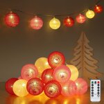 Kal - guirlande lumineuse boules de coton - 20 boules led - guirlande lumineuse usb et piles - guirlande ...