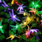 Kal - guirlande lumineuse solaire en forme de libellule de 5 m 20 led pour dcoration de fte d'anniversaire, ...