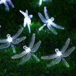 Kal - guirlande lumineuse solaire en forme de libellule 5 m 20 led pour dcoration de fte d'anniversaire, ...