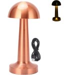 Kal - lampe de table champignon rechargeable par usb 3 couleurs a intensit variable en mtal mignonne ...