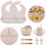 Kal - marinaro is set de vaisselle pour bb en silicone avec ventouse de 9 pices, sans bpa, contient ...