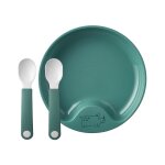 Kal - mepal mio assiette d'apprentissage avec cuillre d'apprentissage ¿ turquoise profond ¿ assiette ...