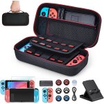 Kal - pack d'accessoires switch, kit d'accessoires 16 en 1 comprenant un etui de transport switch, etui ... Kal - pack d'accessoires switch, kit d'accessoires 16 en 1 comprenant un etui de transport switch, etui ...