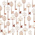 Kal - pack mixte de 30 cls squelette vintage en or rose pack de 30 cls(or rose)