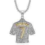 Kal - pendentif maillot de football, numro 7 pour hommes collier en argent numro 7 bijoux de charme ...