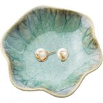 Kal - plat a bijoux pour femme - assiette a bijoux en forme de feuille - plateau a cls - petite bague ...