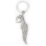Kal - porte - cls en acier inoxydable avec ailes d'ange et pendentif en c?ur, cadeau pour femme, personnalis ...