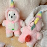 Kal - porte - cls peluche ours 14 cm designs licorne, dinosaure, requin, pingouin ¿ accessoire sac ...